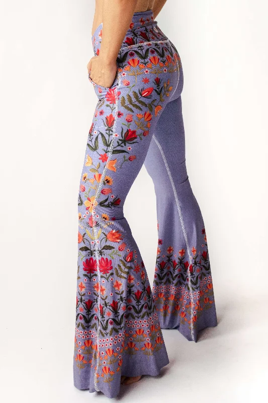 Yoga Pants for Stability and Stretch -Bell Bottoms 2.0 in Lavender Love