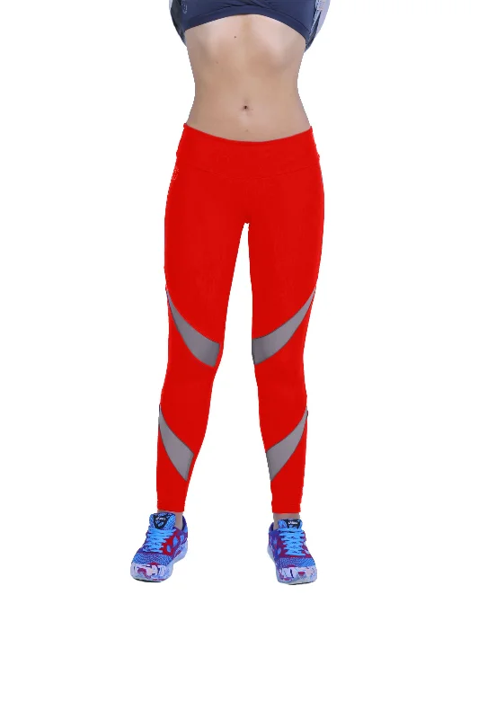 Yoga Shorts for Summer Workouts -Bia Brazil Activewear Red Mesh Legging LE5006