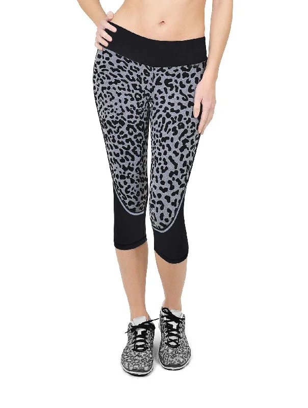 Yoga Shorts for Hot Yoga and Pilates -Bia Brazil Activewear Velvet Cheetah Capri SL3136 Yoga Shorts for Hot Yoga and Pilates -Bia Brazil Activewear Velvet Cheetah Capri SL3136
