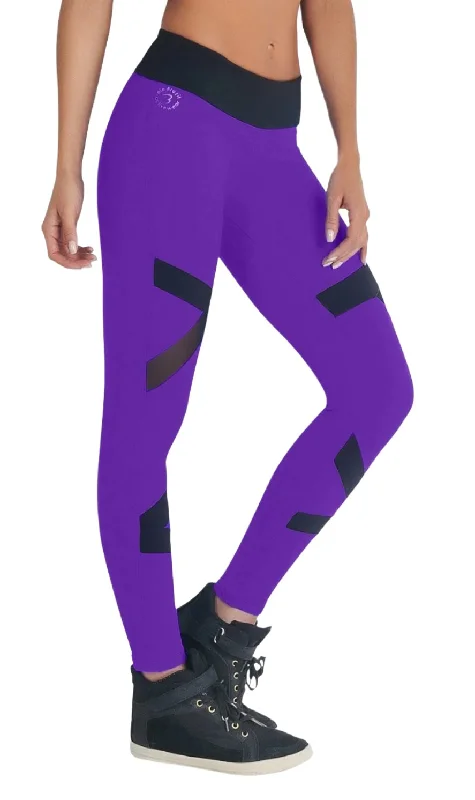 Lightweight Yoga Shorts for Summer -Bia Brazil Color Block Mesh Legging LE5030 Violet/Black Lightweight Yoga Shorts for Summer -Bia Brazil Color Block Mesh Legging LE5030 Violet/Black