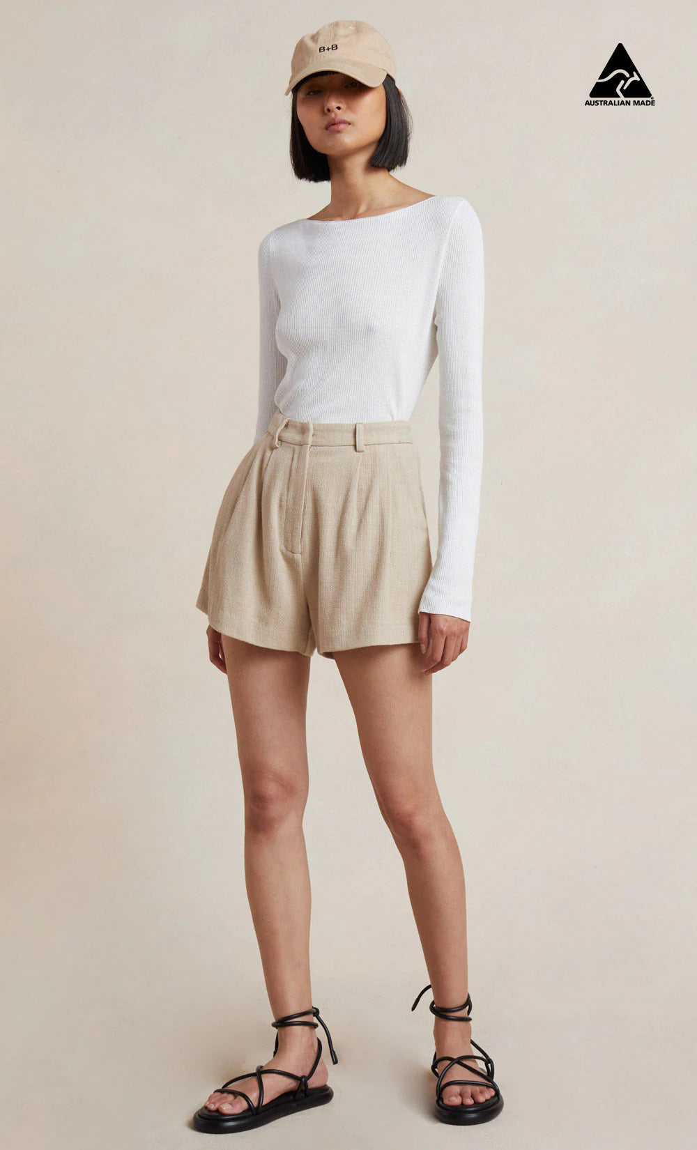 Yoga Shorts for Comfortable Yoga Practice -Billie Short- Almond