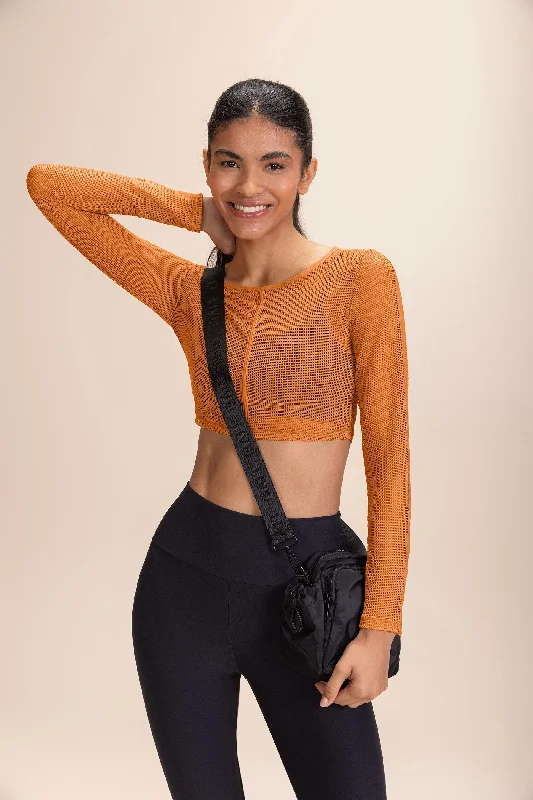 Women's Yoga Tops with Built-In Support -Bio Spot Long Sleeve T-Shirt