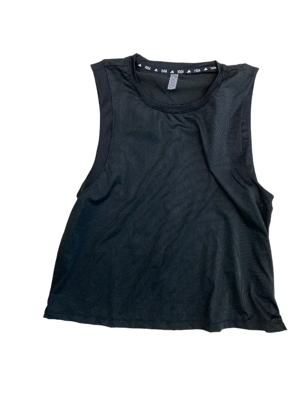 Yoga Tops for Strengthening Exercises -Black Athletic Tank Top Adidas, Size L