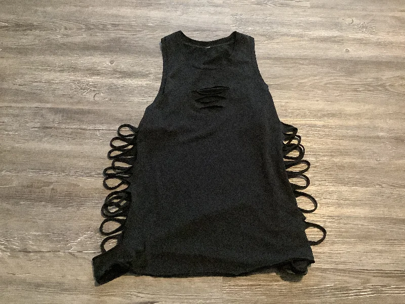 Women's Yoga Tops with Breathable Material -Black Athletic Tank Top Alo, Size S