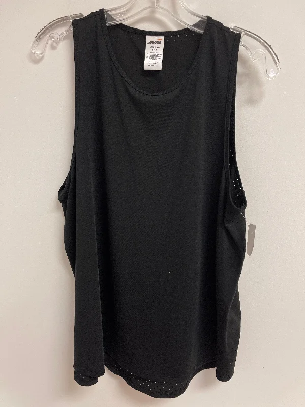 Women's Yoga Tops for Powerful Stretching -Black Athletic Tank Top Avia, Size 2x