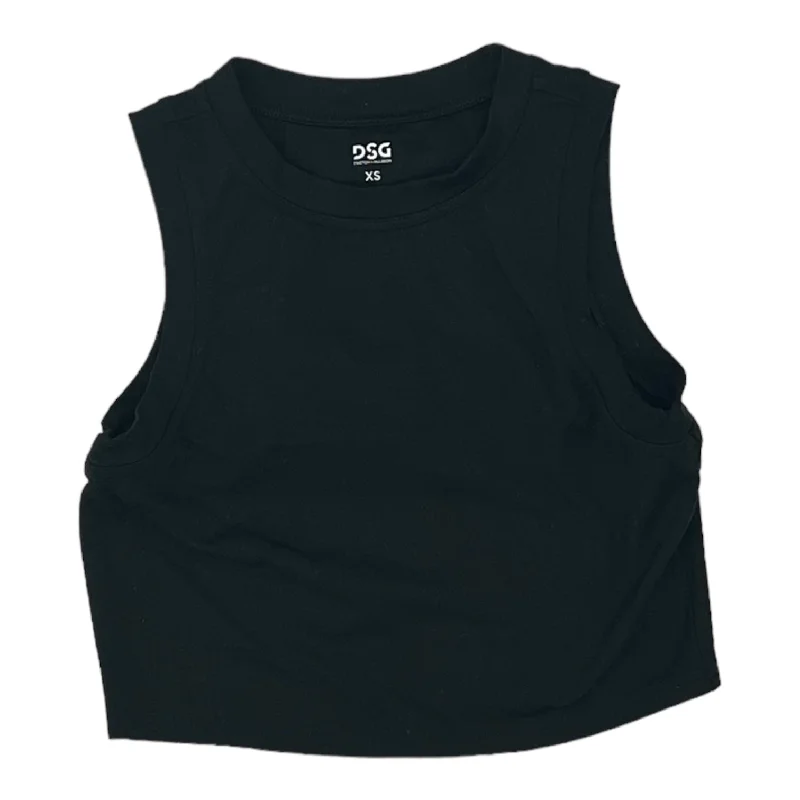 Yoga Tops with Breathable Fabric for Hot Weather -BLACK ATHLETIC TANK TOP by DSG OUTERWEAR Size:XS