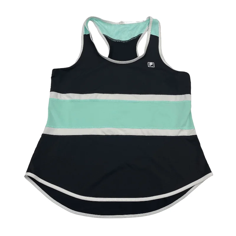 Yoga Tops with Relaxed Fit for Poses -BLACK ATHLETIC TANK TOP by FILA Size:L