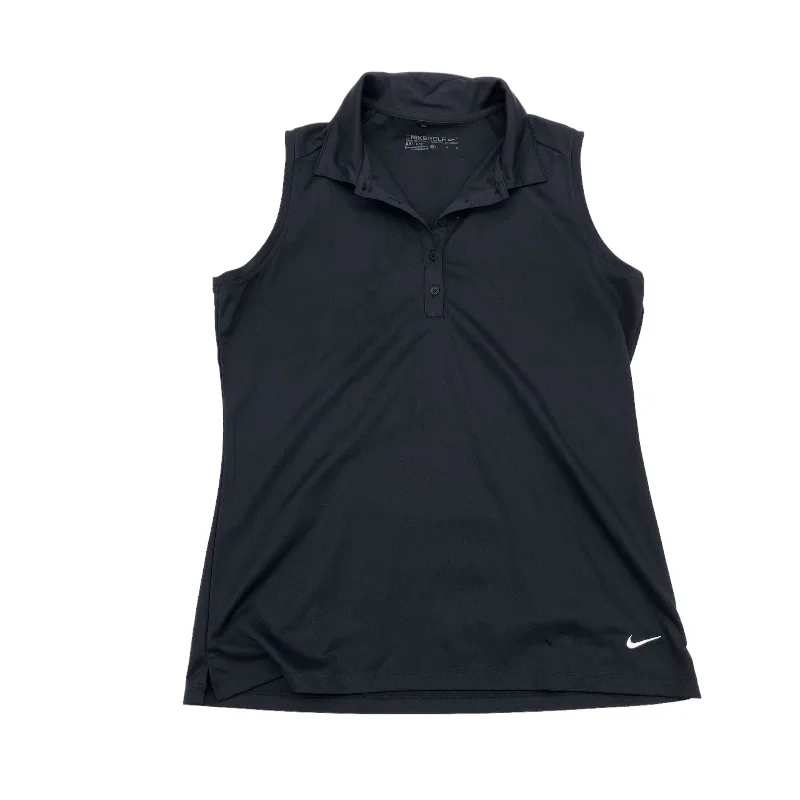 Women's Yoga Tops with Stretchy Fit -BLACK ATHLETIC TANK TOP by NIKE APPAREL Size:L
