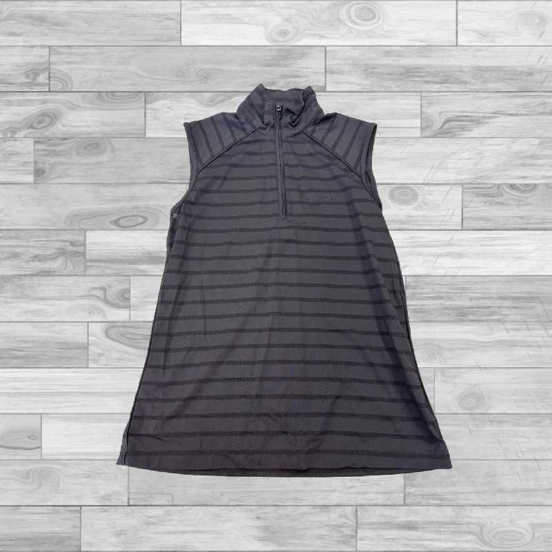 Women's Yoga Tops with Mesh Panels -Black Athletic Tank Top Dockers, Size M