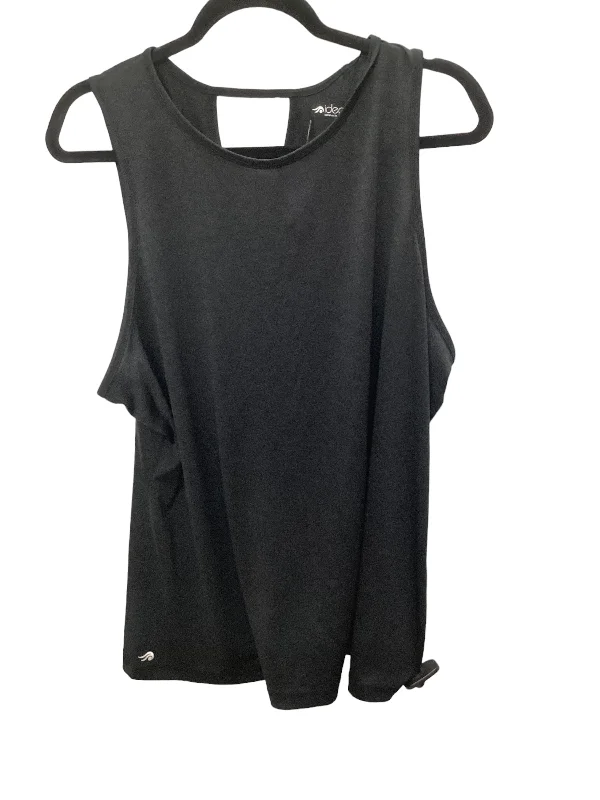 Sleeveless Yoga Tops with Built-In Bra -Black Athletic Tank Top Ideology, Size 2x