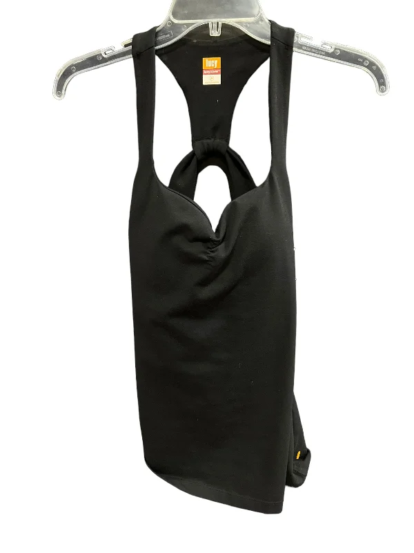 Yoga Tops with Adjustable Straps for Better Fit -Black Athletic Tank Top Lucy, Size M