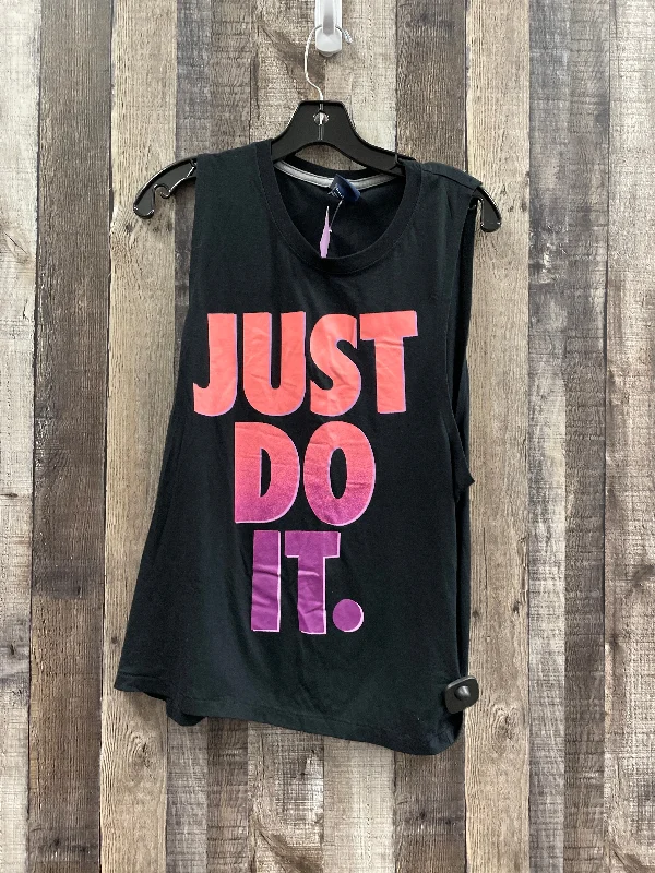 Women's Yoga Tops with High Stretch -Black Athletic Tank Top Nike, Size M
