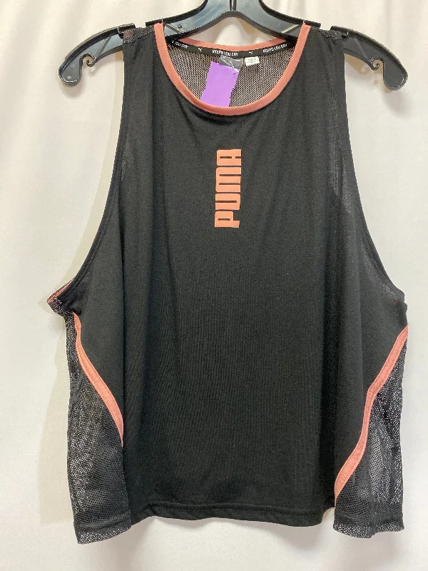 Comfortable Yoga Tops for Summer -Black Athletic Tank Top Puma, Size Xl