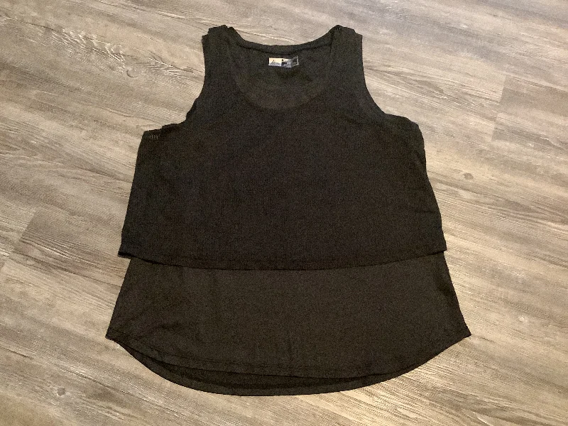 Performance Yoga Tops for Women -Black Athletic Tank Top Rbx, Size L