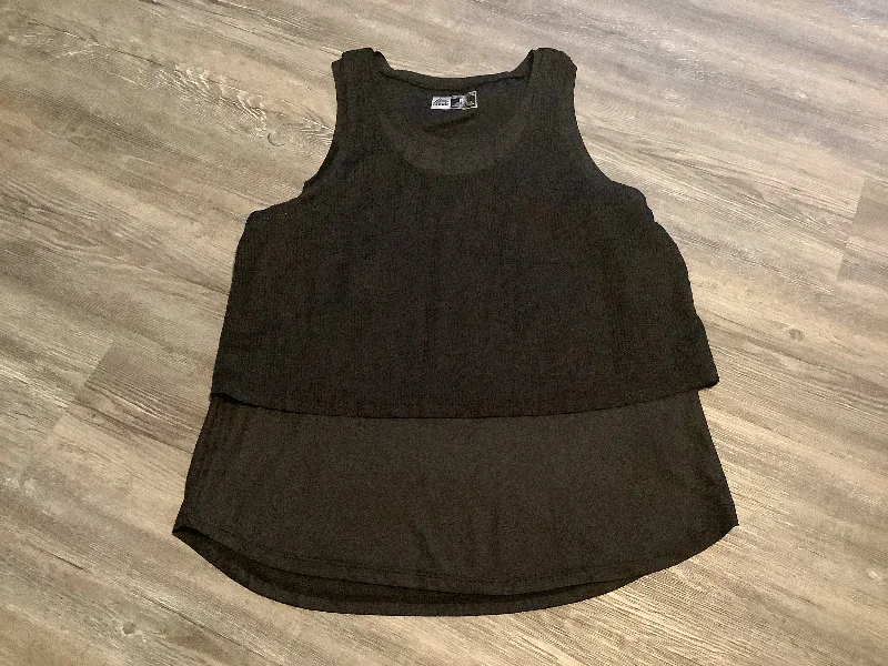 Breathable Cotton Yoga Tops -Black Athletic Tank Top Rbx, Size L