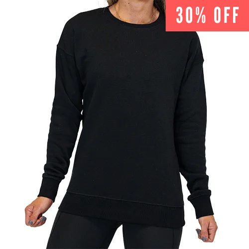 Seamless Yoga Tops for Comfort and Style -Black Basic Crew Neck