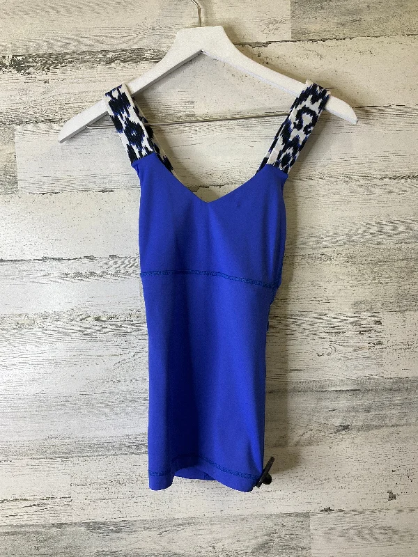 Yoga Tops with Elastic Waistbands -Black & Blue Athletic Tank Top Lululemon, Size S