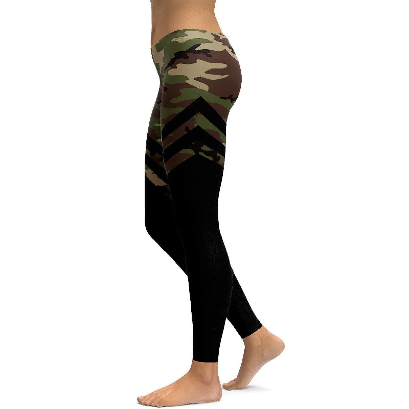 Comfortable Yoga Pants with Pockets -Black & Camo Thigh High Stocking Leggings