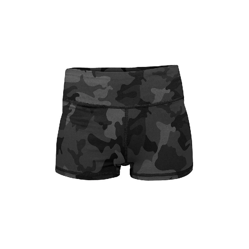 Soft Yoga Shorts for Relaxation -Black Camo Yoga Shorts