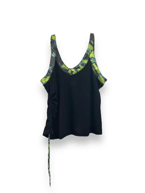 Yoga Tops for Gym and Yoga Practice -Black & Green Athletic Tank Top Reebok, Size 3x