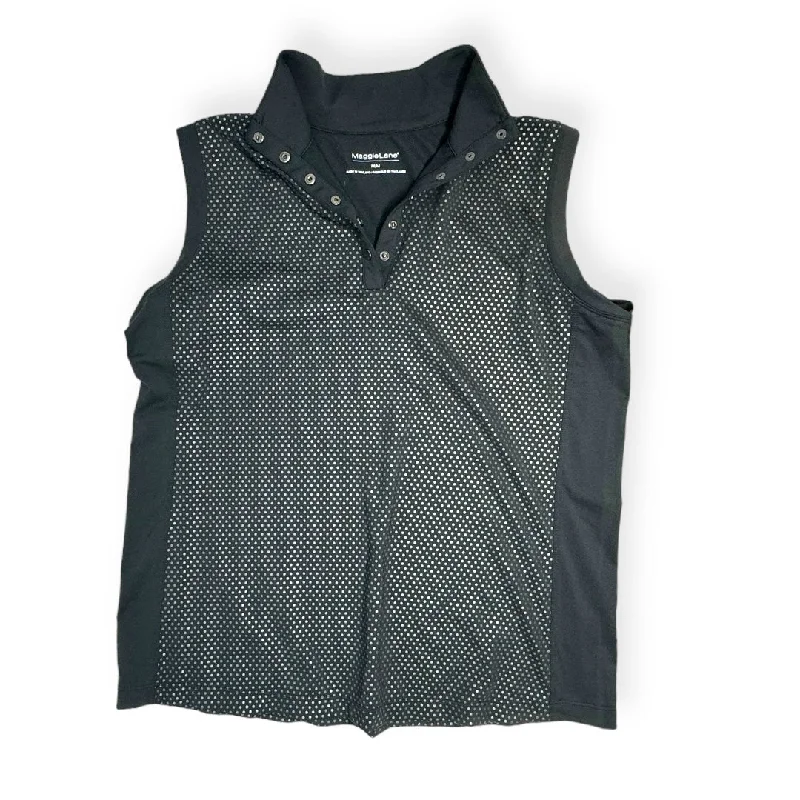 Long-Sleeve Yoga Tops for Winter Weather -Black & Grey Athletic Tank Top Maggie Lane, Size M
