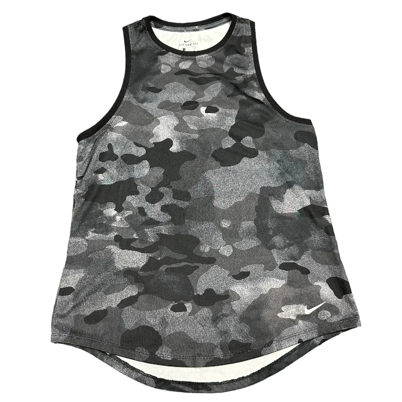 Loose Fit Yoga Tops for Easy Movement -Black Grey Athletic Tank Top Nike Apparel, Size S