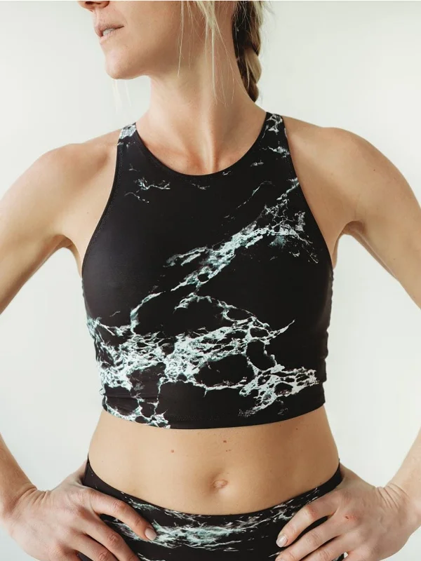 Versatile Yoga Pants -Black Marble Crop Top *FINAL SALE*