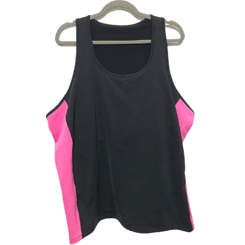 Yoga Tops for Hot Yoga Classes -Black & Pink Athletic Tank Top Lauren By Ralph Lauren, Size 3x Yoga Tops for Hot Yoga Classes -Black & Pink Athletic Tank Top Lauren By Ralph Lauren, Size 3x
