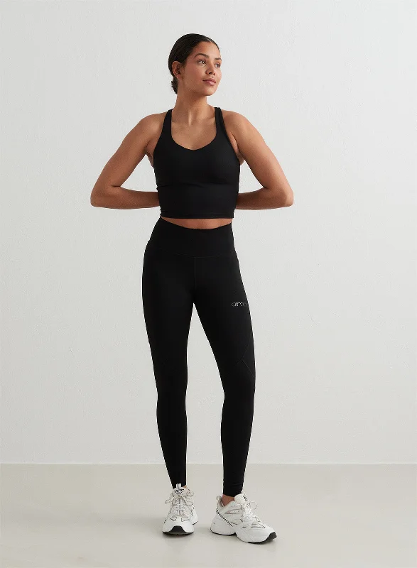 Stylish Yoga Pants with Pockets -Black Sculpting Tights