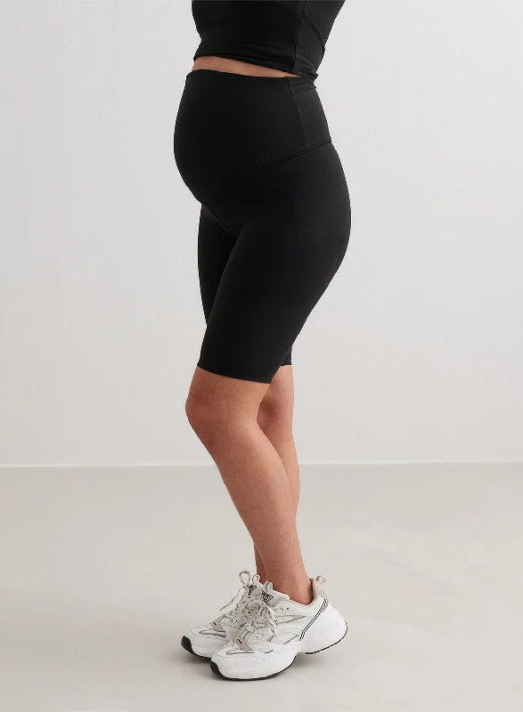 Yoga Shorts for Flexibility and Stability -Black Sense Maternity Biker Shorts