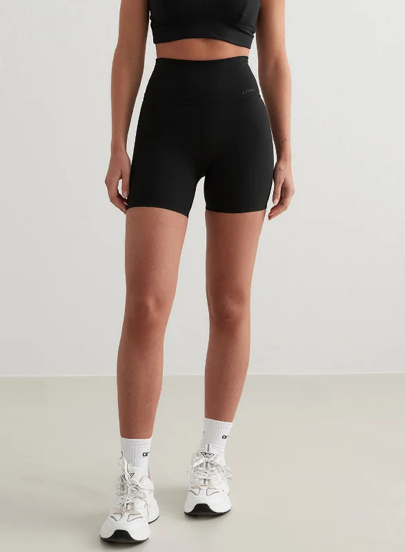 Yoga Shorts for Strength and Flexibility -Black Sense Midi Biker Shorts