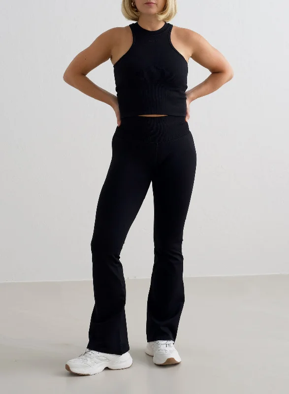 Full Fit Yoga Pants for All Practices -Black Shape Seamless Flare Petite Tights