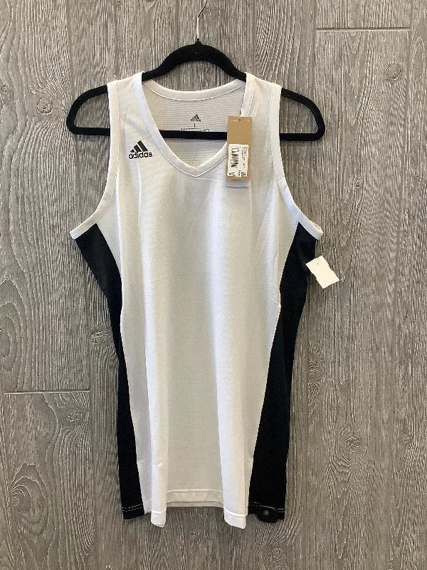 Yoga Tops for Flexibility and Comfort -Black & White Athletic Tank Top Adidas, Size L
