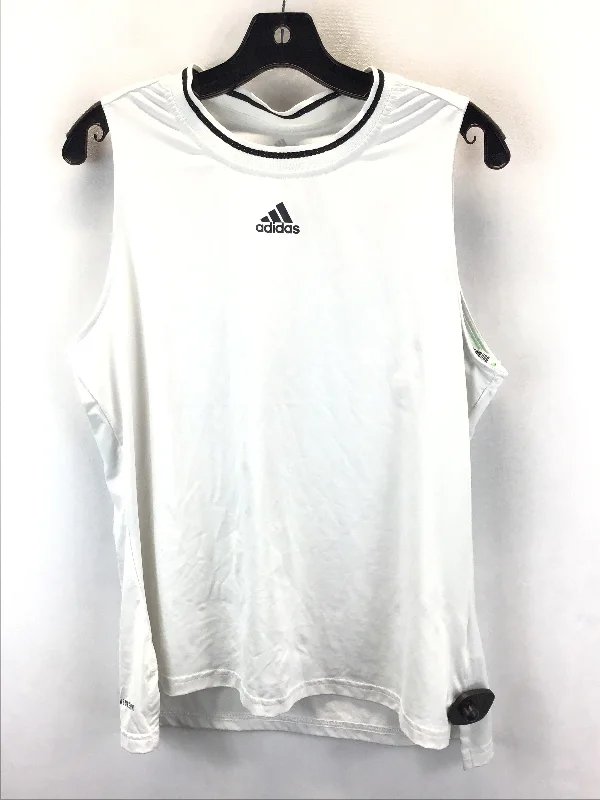 Yoga Tops for Active and High-Energy Workouts -Black & White Athletic Tank Top Adidas, Size Xl