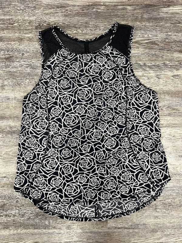 Yoga Tops for Maximum Stretching Ability -Black & White Athletic Tank Top Lululemon, Size L