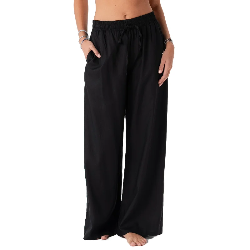 Premium Performance Yoga Pants -Black Wide Leg Drawstring Pants