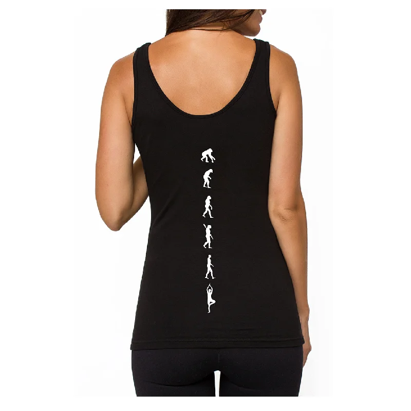 Relaxed Yoga Tops for Women -Black Yoga Evolution Tank Top