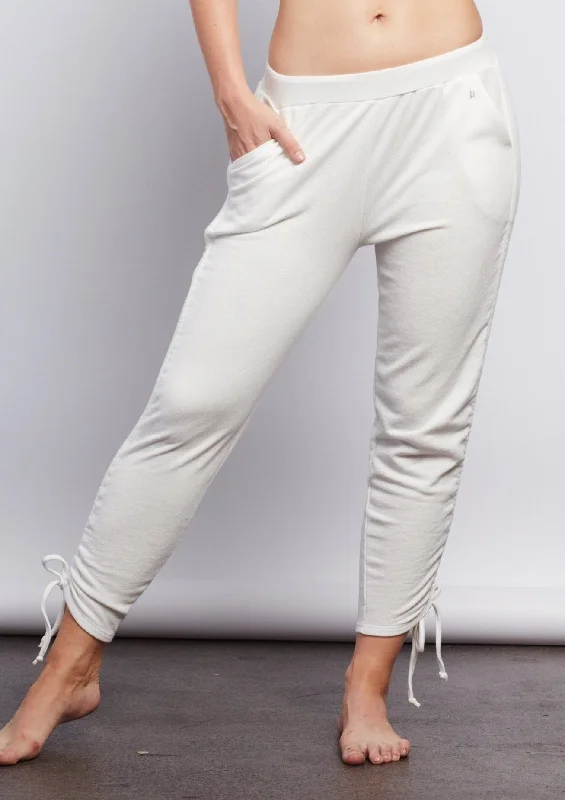 Full-Length Yoga Pants with Stretch -Ivory Leah Pants