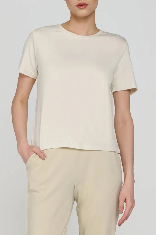 Yoga Tops with Moisture-Wicking Fabric -Bliss Round Neck Tee