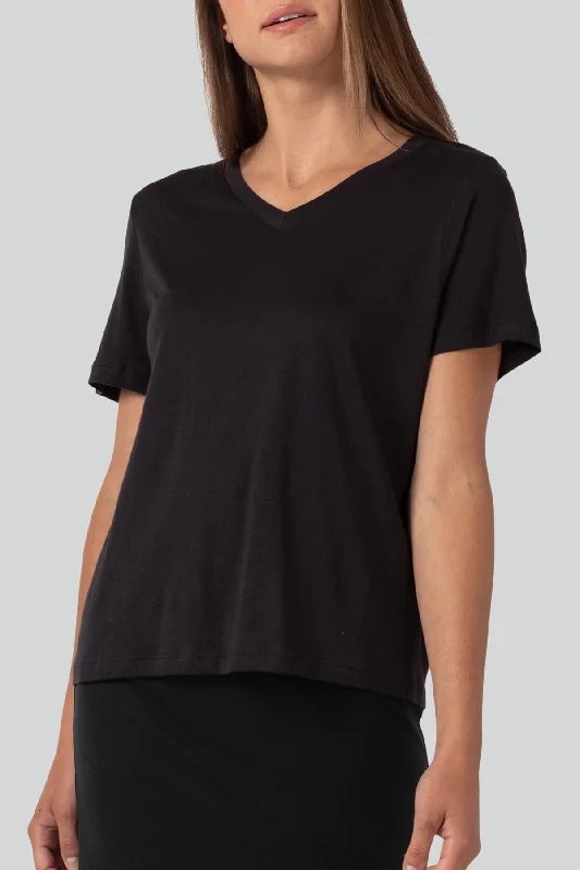 Yoga Tops for Flexibility and Ease -Bliss Short Sleeve V-Neck T-Shirt