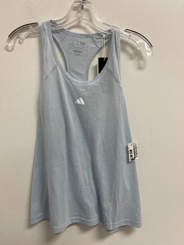 Loose Yoga Tops for Relaxation -Blue Athletic Tank Top Adidas, Size L