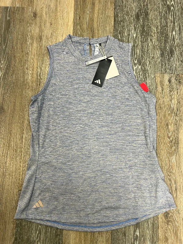 Stylish Yoga Tops for Athleisure Wear -Blue Athletic Tank Top Adidas, Size M
