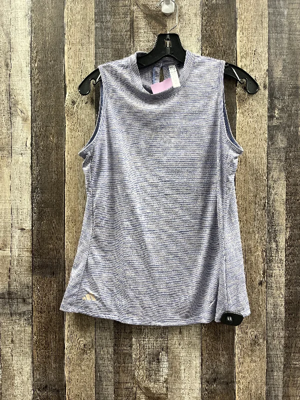 Yoga Tops with Adjustable Fit for Custom Support -Blue Athletic Tank Top Adidas, Size M