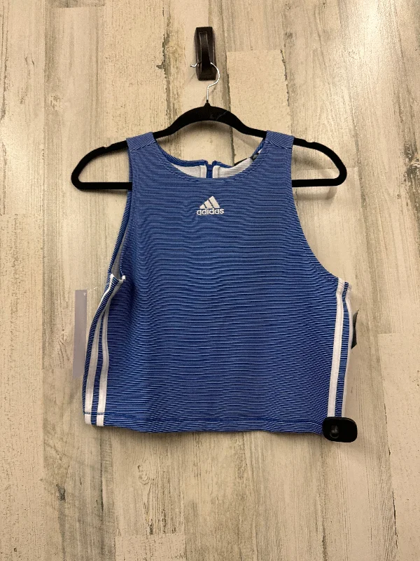 Yoga Tops for High Support -Blue Athletic Tank Top Adidas, Size Xl