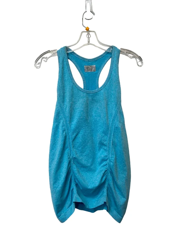 Women's Yoga Tops with Mesh Panels -Blue Athletic Tank Top Athleta, Size M