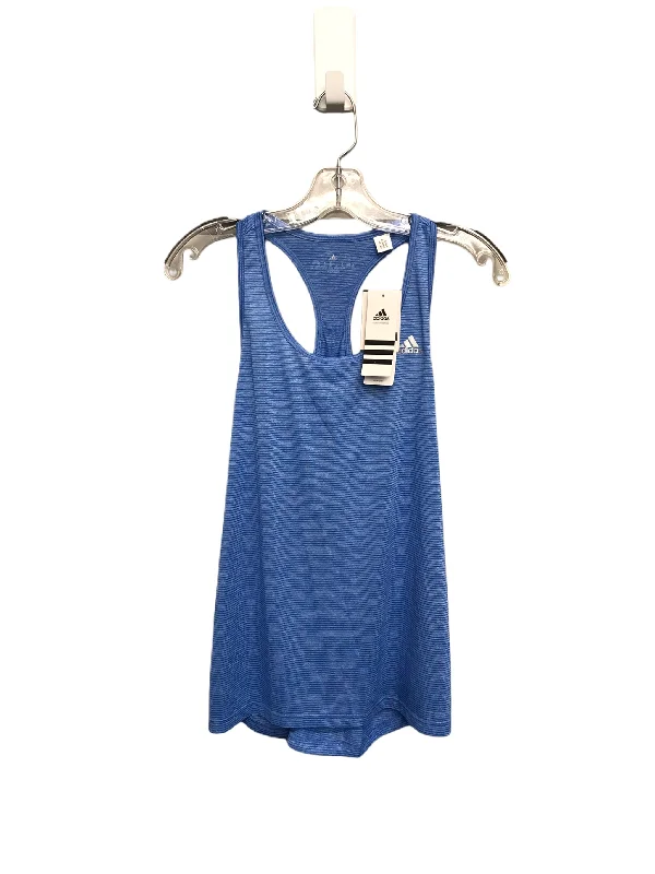 Yoga Tops for Flexibility and Recovery Poses -Blue Athletic Tank Top By Adidas, Size: M