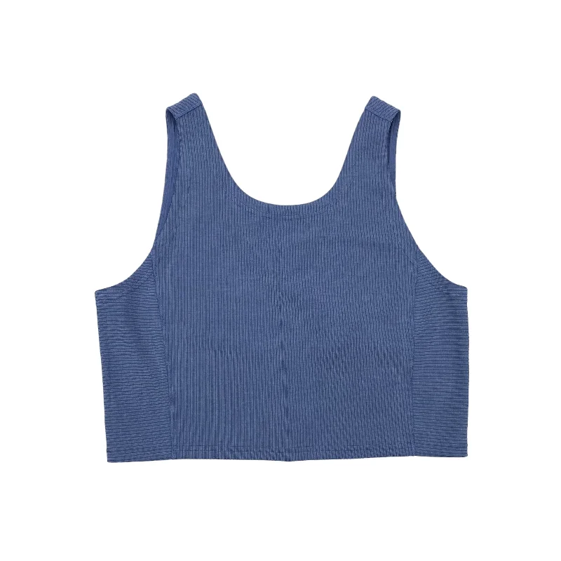 Women's Yoga Tops with Built-In Bra Support -BLUE ATHLETIC TANK TOP by LULULEMON Size:L