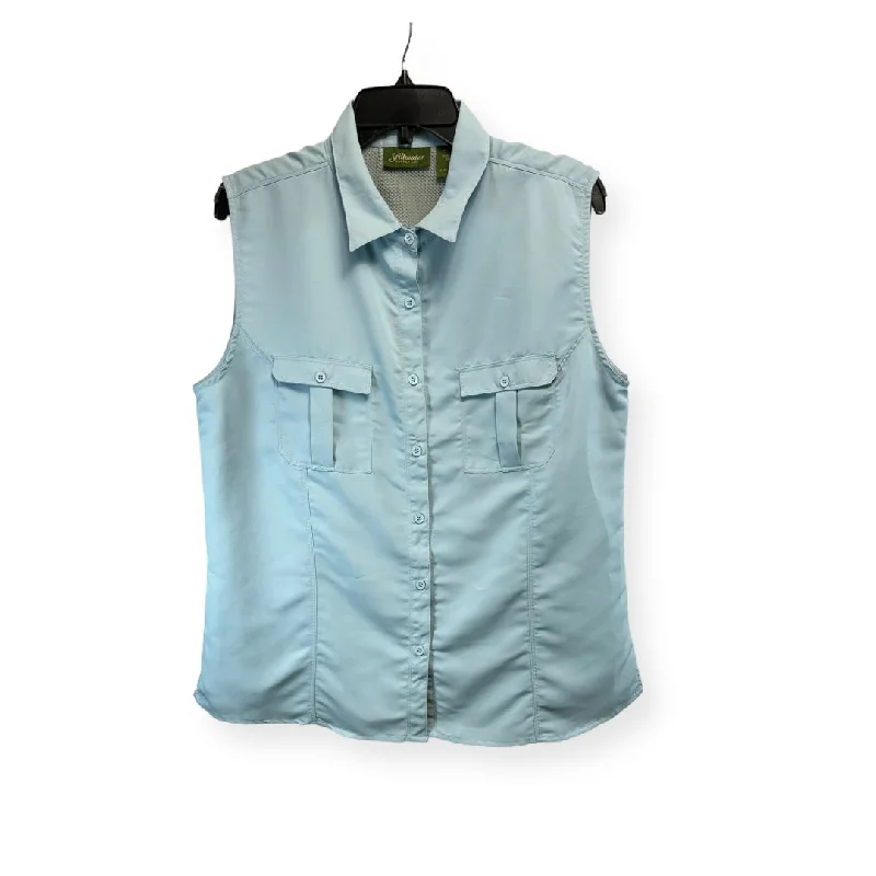 Yoga Tops for Relaxed Fit and Flexibility -Blue Athletic Tank Top Cmc, Size Xl