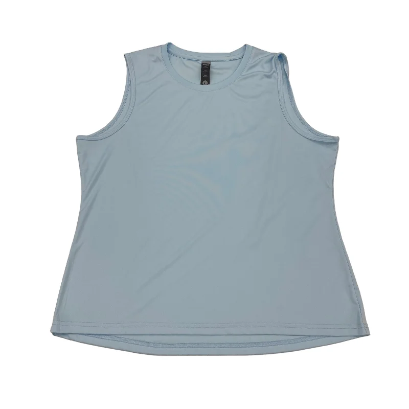 Yoga Tops with Full Coverage -Blue Athletic Tank Top Cme, Size Xl