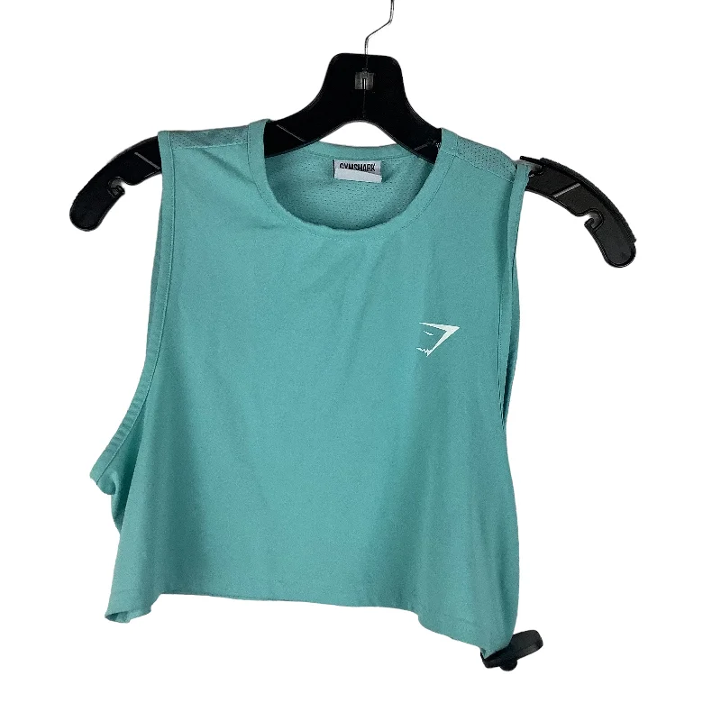 Yoga Tops for Hot Yoga and Intense Practice -Blue Athletic Tank Top Gym Shark, Size Xs